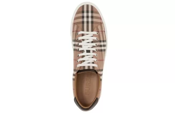 Vintage Check Leather-trim Sneakers