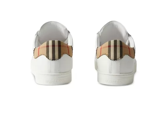 House Check-print Leather Sneakers - White/Multicolour