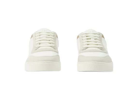 Vintage Check Panelled Sneakers - White