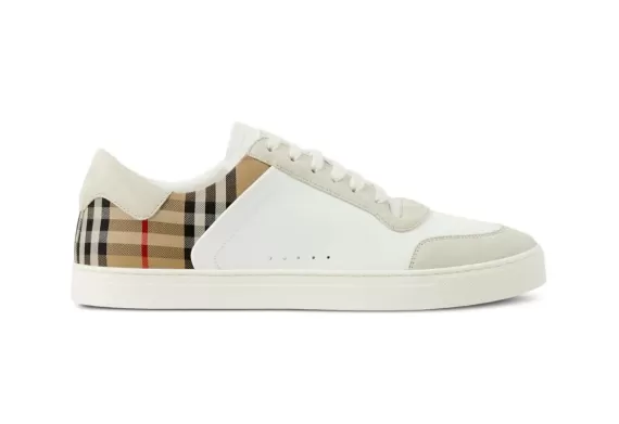 Vintage Check Panelled Sneakers - White