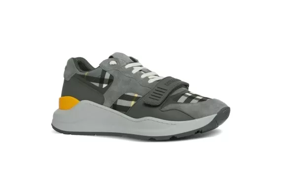 Vintage Check Chunky Sneakers - Grey