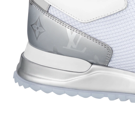 Shop the white mesh and monogram metallic canvas Louis Vuitton Run Away Sneaker