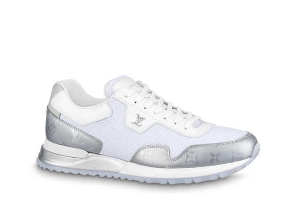 Shop the Louis Vuitton Run Away Sneaker - White Mesh and Monogram metallic canvas for men's