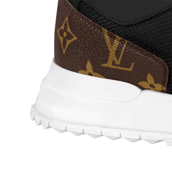 Shop Now and Save on Women's Louis Vuitton Run Away Sneakers - Black Monogram Canvas & Mesh!