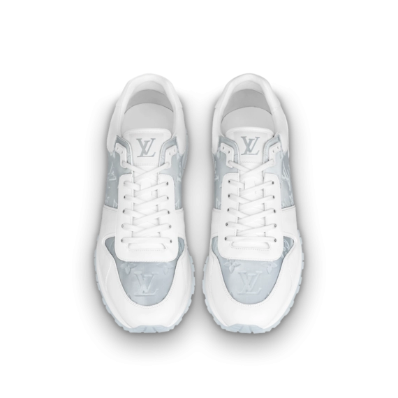 Men's Louis Vuitton Run Away Sneaker - White, Iridescent textile and calf leather - Get It Now at a Discount!