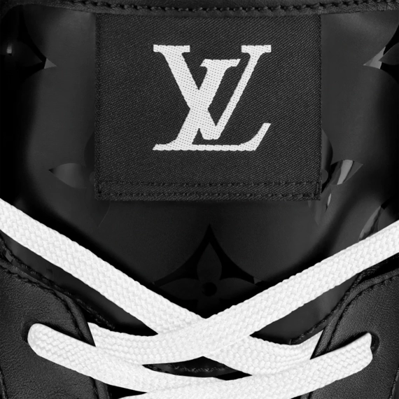 Men's Louis Vuitton Rivoli Sneaker Boot - Black Calf Leather & Monogram Metallic Can