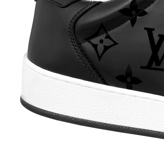 Men's Louis Vuitton Rivoli Sneaker - Black Monogram metallic canvas and calf leather - Get it Now!