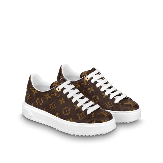Women's Luxury Sneaker - Louis Vuitton Time Out Cacao Brown