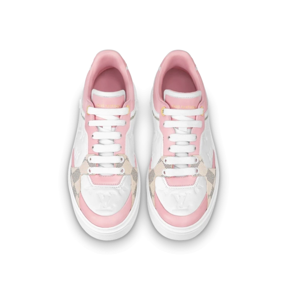 Women's Designer Shoes - Louis Vuitton Time Out Sneaker Rose Clair Pink