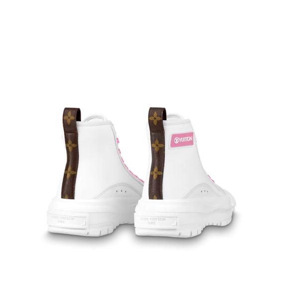 Lv Squad Sneaker Boot White / Pink for Women - Shop Online!