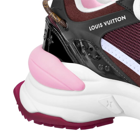 Discounted Women's Louis Vuitton Run 55 Sneaker Bordeaux Red!