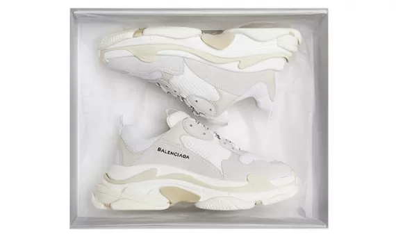 White Balenciaga Triple S Trainers - Women's Fashion Deals - Shop Now!