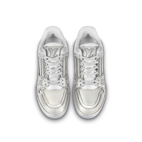 Shop for the Latest Men's LV Trainer Sneaker Silver!