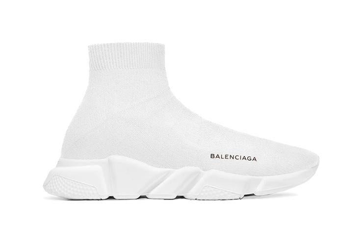buy cheap  Balenciaga Speed  Trainers Mid White