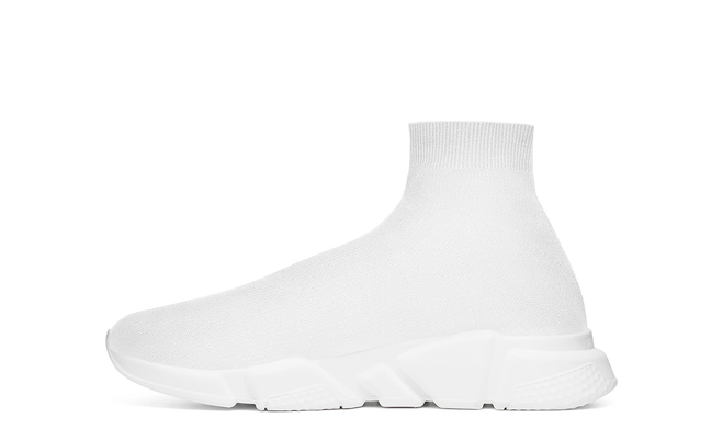 New Collection - Men's BALENCIAGA SPEED RUNNER MID WHITE On Sale!