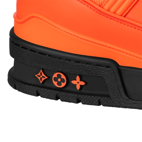 Men's Louis Vuitton Trainer Sneaker - Orange Calf Leather - Get Yours Now