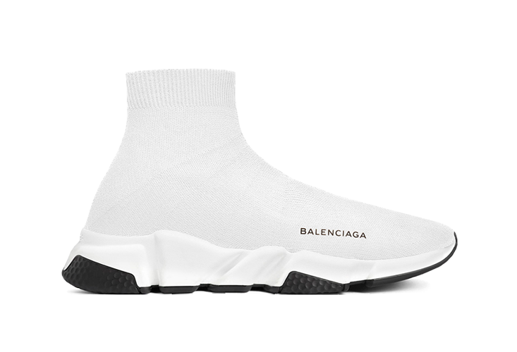 real cheap  Balenciaga  Speed  Trainers Mid White Black for sale