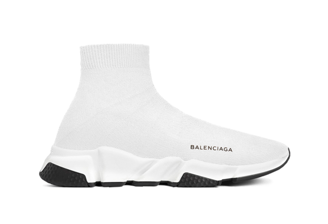 Shop Women's Balenciaga Speed Runner Mid White & Black