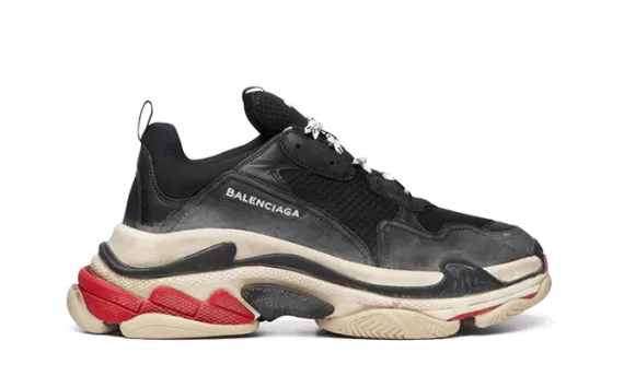 Balenciaga Triple S Trainers - Black/Red - Women's Shoes