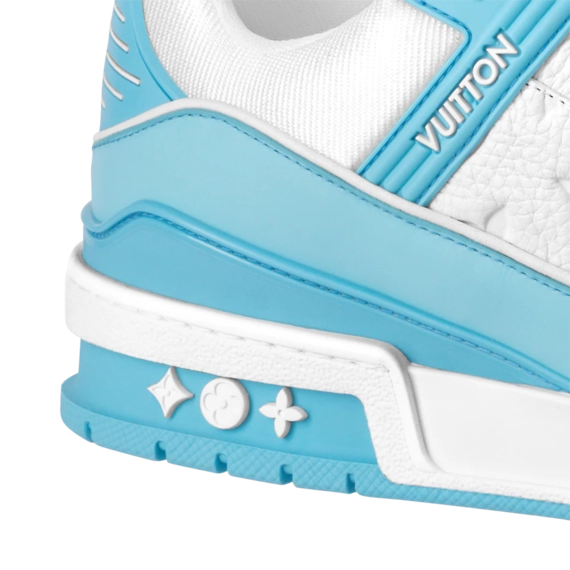 Get the Latest Men's Louis Vuitton Trainer Sneaker - Sky Blue Mix of Materials